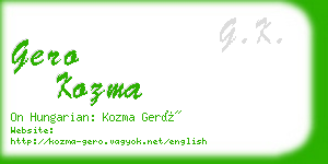 gero kozma business card